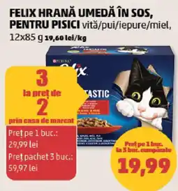 Penny Felix hrană umedă în sos, pentru pisici vită/pui/iepure/miel Ofertă