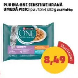 Penny Purina one sensitive hrană umedă pisici pui Ofertă