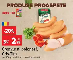 Carrefour Cris-Tim crenvurști polonezi Ofertă