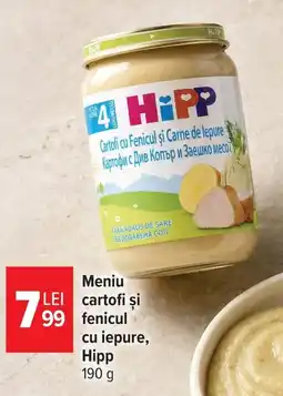 Carrefour Hipp meniu cartofi si fenicul cu iepure Ofertă