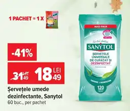 Carrefour Sanytol șervețele umede Ofertă
