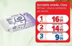 Carrefour Clary servetele umede Ofertă