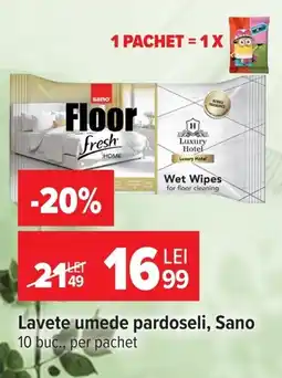 Carrefour Sano lavete umede pardoseli Ofertă