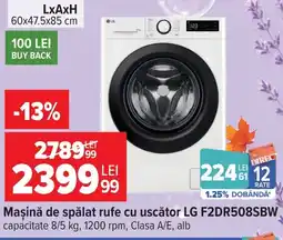 Carrefour Mașină de spălat rufe cu uscător lg f2dr508sbw Ofertă
