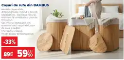 Carrefour Coșuri de rufe din bambus Ofertă