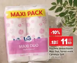 Carrefour Market Dischete demachiante Maxi Duo, formă ovală, Carrefour Soft Ofertă