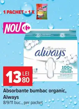 Carrefour Always absorbante bumbac organic Ofertă
