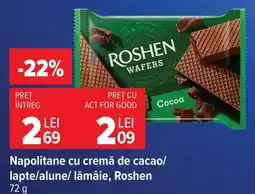 Carrefour Market Roshen napolitane cu cremă de cacao Ofertă