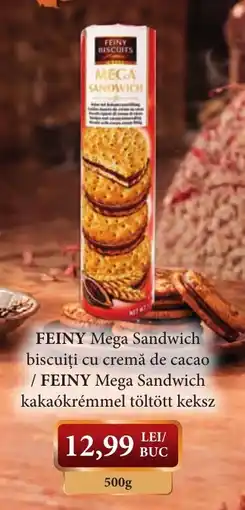CBA Feiny mega sandwich biscuiti cu cremă de cacao Ofertă