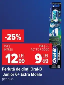 Carrefour Periuță de dinți Oral-B Junior 6+ Extra Moale Ofertă