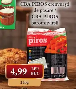 CBA Cba piros crenvurști de pasăre Ofertă