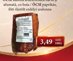 CBA Ocsi salamă ardeleană harta și afumată, cu boia / Ocsi paprikás, főtt-füstölt erdélyi szalonna Ofertă