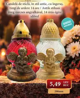 CBA Candelă de sticlă în stil antic cu îngeraș Ofertă