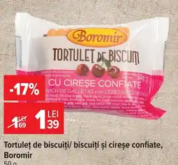 Carrefour Market Boromir tortulet de biscuiti cu cirese confiate Ofertă