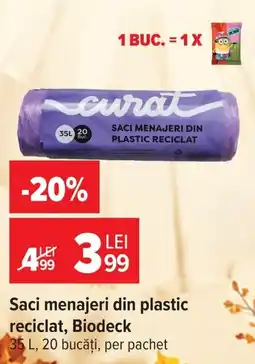 Carrefour Saci menajeri din plastic reciclat, Biodeck Ofertă