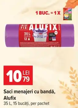 Carrefour Alufix saci menajeri cu bandă Ofertă