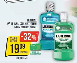 Mega Image Listerine apă de gură cool mint/teeth & gum defence Ofertă