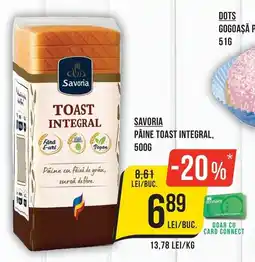 Mega Image Savoria toast integral Ofertă