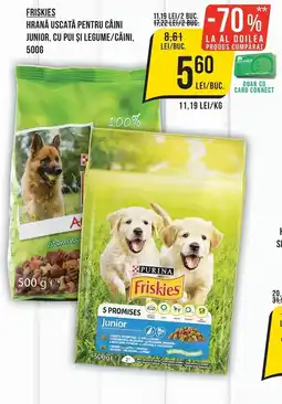 Mega Image Friskies hrană uscată pentru câini junior, cu pui și legume/câini Ofertă