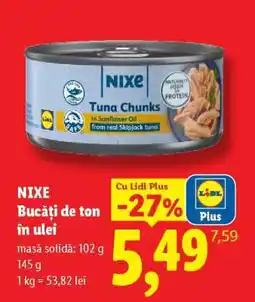 Lidl NIXE Bucăți de ton în ulei Ofertă