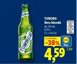 Lidl TUBORG Bere blondă Ofertă