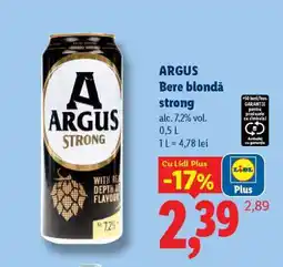 Lidl ARGUS Bere blondă Strong Ofertă