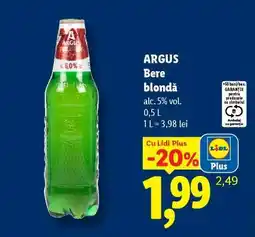 Lidl ARGUS Bere blondă Ofertă