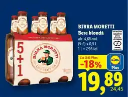Lidl BIRRA MORETTI Bere blondă Ofertă