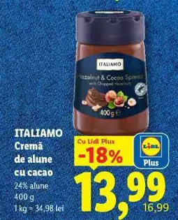 Lidl Italiamo Cremă de alune cu cacao Ofertă