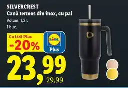 Lidl SILVERCREST Cană termos din inox, cu pai Ofertă