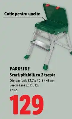 Lidl PARKSIDE Scară pliabilă cu 2 trepte Ofertă