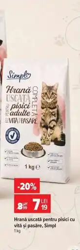 Carrefour Hrană uscată pentru pisici, cu vită și pasăre, Simpl Ofertă