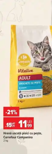 Carrefour Hrană uscată pisici cu pește, Carrefour Companino Ofertă