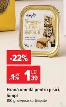 Carrefour Hrană umedă pentru pisici, Simpl Ofertă