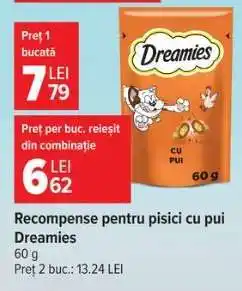 Carrefour Recompense pentru pisici, cu pui, Dreamies Ofertă