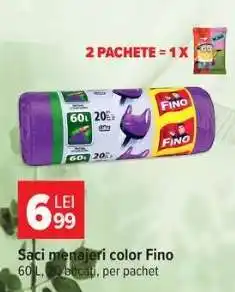 Carrefour Saci menajeri color Fino Ofertă