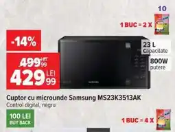 Carrefour Cuptor cu microunde Samsung MS23K3513AK Ofertă
