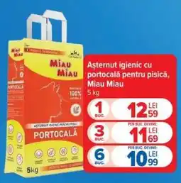 Carrefour Așternut igienic cu portocală pentru pisici, Miau Miau Ofertă