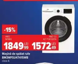 Carrefour Mașină de spălat rufe BM3WFSU47415WB Ofertă