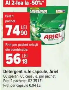 Carrefour Detergent rufe capsule Ariel Ofertă