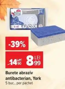 Carrefour Burete abraziv antibacterial, York Ofertă