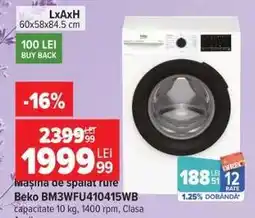 Carrefour Beko BM3WFU410415WB Ofertă
