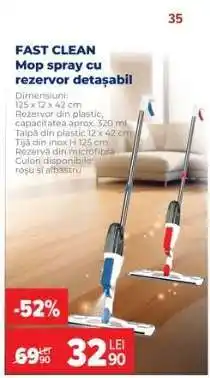 Carrefour FAST CLEAN Mop spray cu rezervor detașabil Ofertă