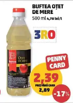 Penny BUFTEA OȚET DE MERE Ofertă