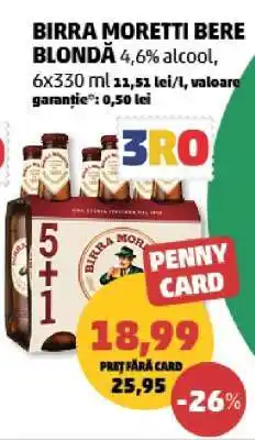 Penny BIRRA MORETTI Bere blondă Ofertă