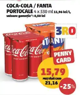 Penny COCA-COLA / FANTA PORTOCALE 4 x 330 ml Ofertă