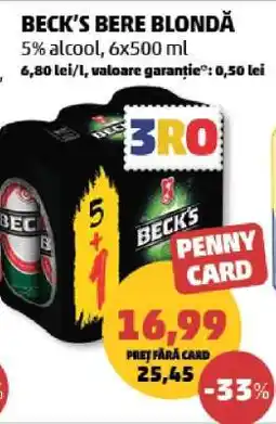 Penny BECK‘S Bere blondă Ofertă