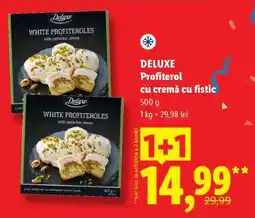 Lidl DELUXE Profiterol cu cremă cu fistic Ofertă