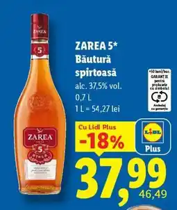 Lidl ZAREA 5* BĂUTURĂ SPIRTOASĂ Ofertă