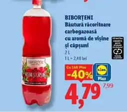 Lidl BIBORȚENI Băutură răcoritoare carbogazoasă cu aromă de vișine și căpșuni Ofertă